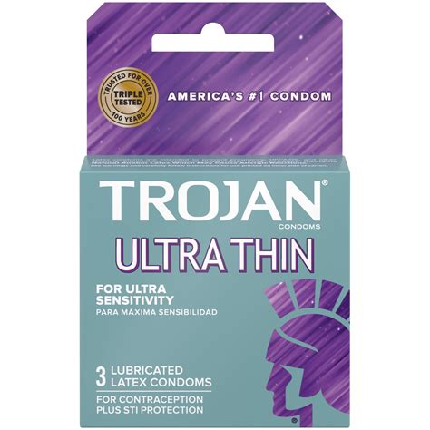 Trojan Ultra Thin Lubricated Condoms - 3 Count, Pack of 6 - Walmart.com
