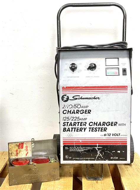 Lot - Schumacher Battery Charger & Vintage Reflector Flare