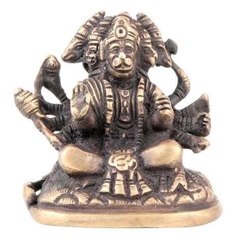 Hand Crafted Panchmukhi Standing Brass Hanuman Statue