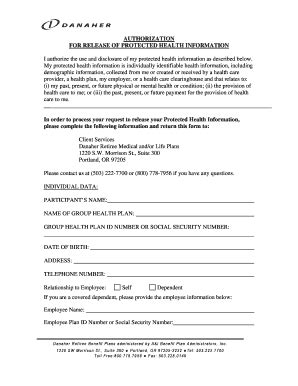 Fillable Online Authorization to Release PHI form - A I Benefit Plan ...