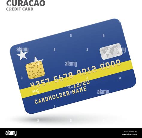 Credit card with Curacao flag background for bank, presentations and ...