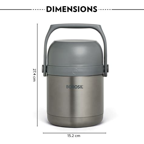 Stainless Steel Hot n Fresh Vacuum Insulated Lunch Box, 2 Container