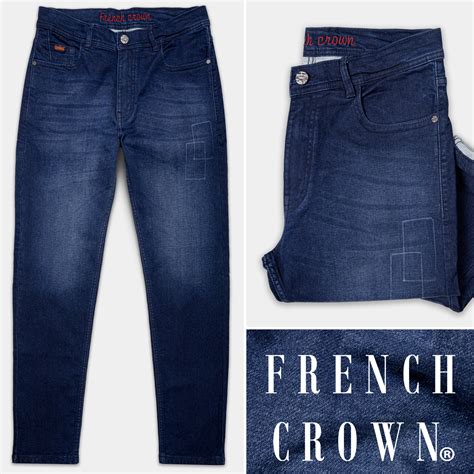 Persian Blue Stone Slim Fit Mid-Rise Clean Look Denim Jeans