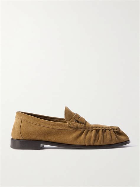 Saint Laurent Le Suede Ysl Penny Loafers In Brown | ModeSens