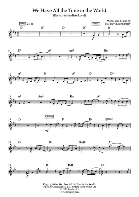We Have All the Time in the World (Nível Fácil/Intermediário) (John ...
