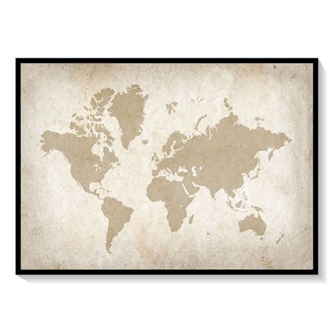 Vintage World Map I: Buy Premium Framed Old & Modern Map Art Prints ...