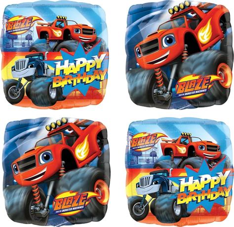 Buy Blaze And The Monster Machine Birthday Balloons - Set Of 4 Kids ...