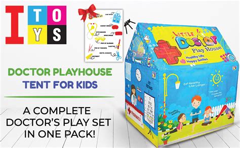 Buy itoys Doctor Playhouse Tent with Doctor Set for Kids- Multicolor ...