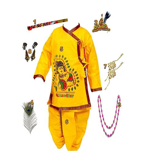 Gangaur Fabric Cotton Krishna Janmashtami Dress with Shringar Set Kurta ...