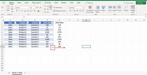 Image result for Excel Extend Table
