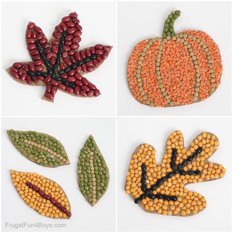 Fall kids craft bean mosaics – Artofit