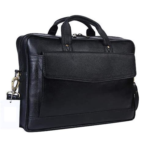 CARRY TRIP Slim Style, Office/Laptop Bag, Black Faux Leather ...