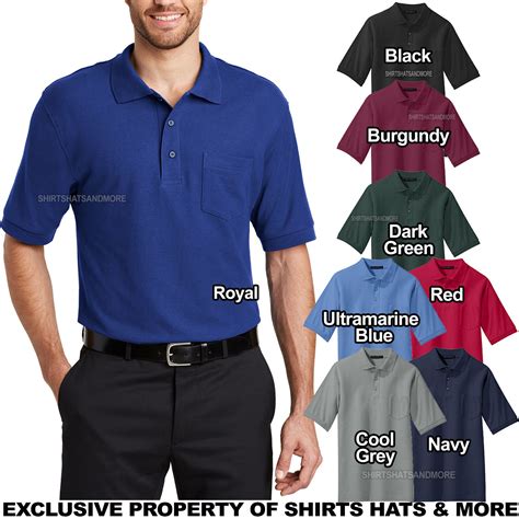 Mens Big and Tall Soft Blended Pocket Polo Shirt LT, XLT, 2XLT, 3XLT ...
