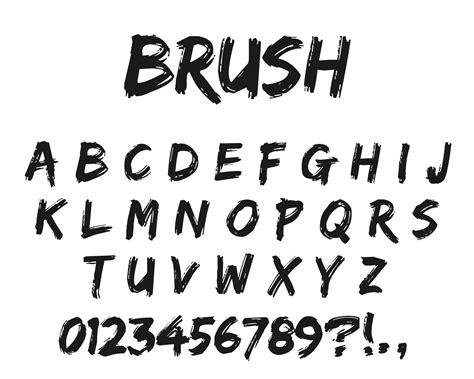 Brush Font SVG, Alphabet Svg, Brush Clipart, Paint Brush Font Svg ...