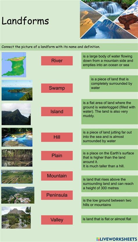 Landform Map Worksheet 的图像结果