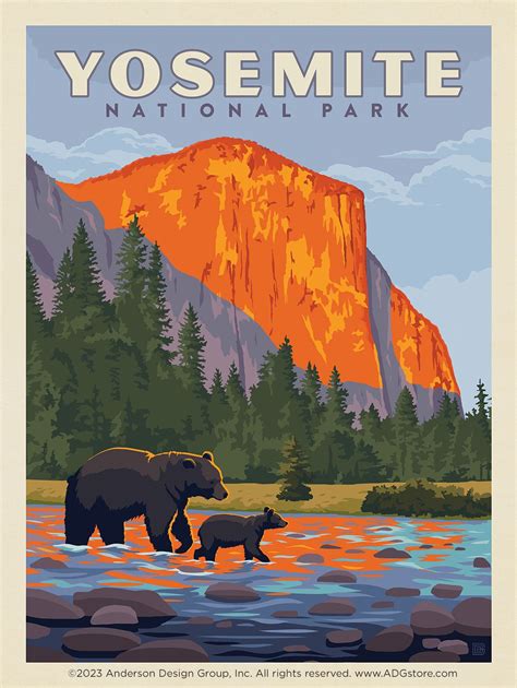 Yosemite National Park: Sunset On El Capitan | Park art, Vintage travel ...