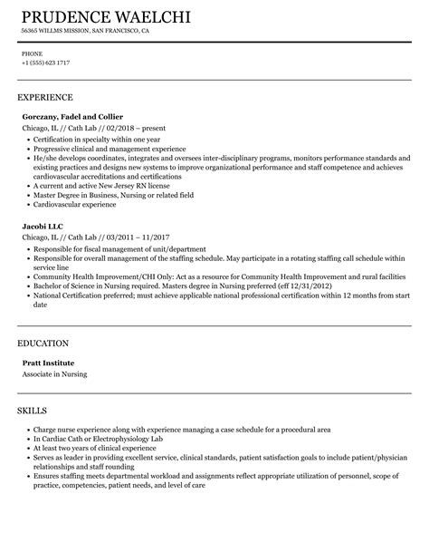 Image result for Cath Lab Tech Resume