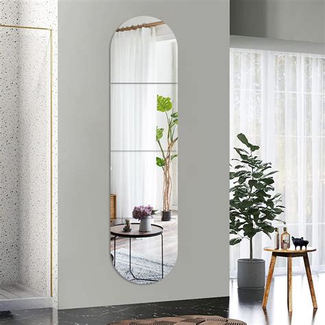 Buy Full Body Length Mirrors for Walls, 12 x 12 Inch, 4 Pack Acrylic ...