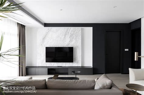 黑白灰现代背景墙设计图 – 设计本装修效果图