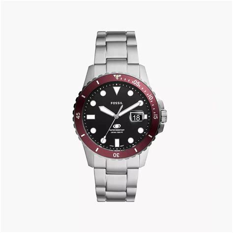 Fossil Fossil Blue Dive Three-Hand Date Stainless Steel Watch – The ...