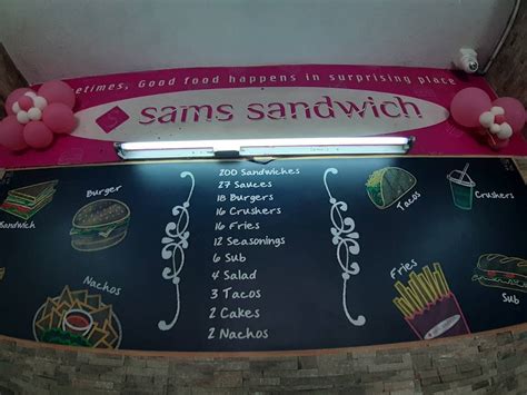 Menu at Sams Sandwich, Chennai, No 6