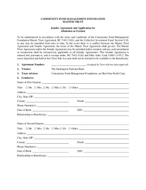 Fillable Online COMMUNITY FUND MANAGEMENT FOUNDATION MASTER TRUST ...