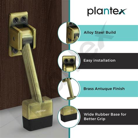 Plantex Heavy Duty 5 inch Kick Down Door Stopper with Strong Rubber ...
