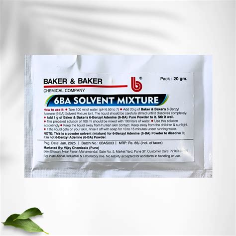 6-Benzyl Adenine Pure (6-BA) Solvent Mixture (Powder) – Baker & Baker