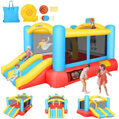 Amazon.com: Bounce House, Inflatable Bounce House for Kids 3-12, Bouncy House with 2 Slides for ...