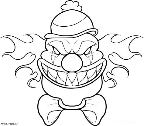 Scary Clown Mask coloring page