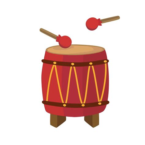 Drum vector set with drum sticks. Musical instrument clip art ...