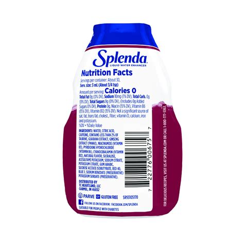Splenda Black Cherry Liquid Water Enhancers with Energy