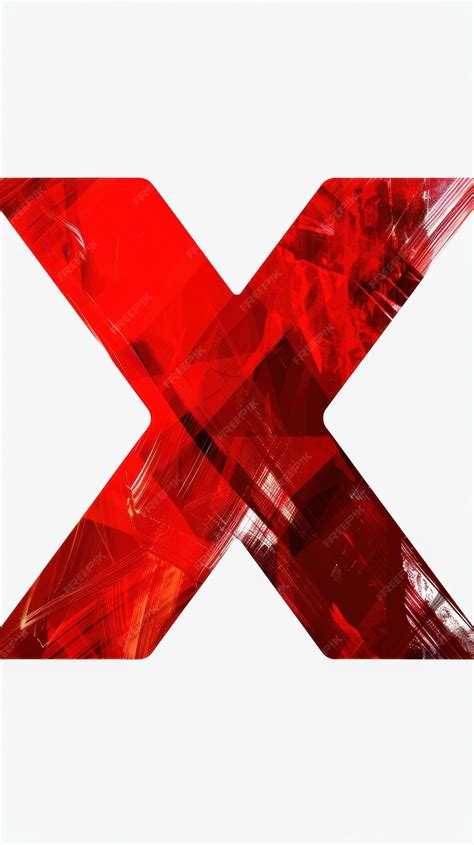 Red X on Transparent Background High Detail Minimalist Design Concept ...
