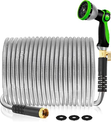 Amazon.com : Metal Garden Hose 100 ft - Stainless Steel Water Hose ...