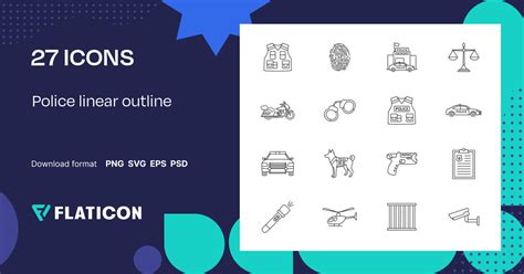 Police linear outline Icon Pack | Outline | 27 .SVG Icons