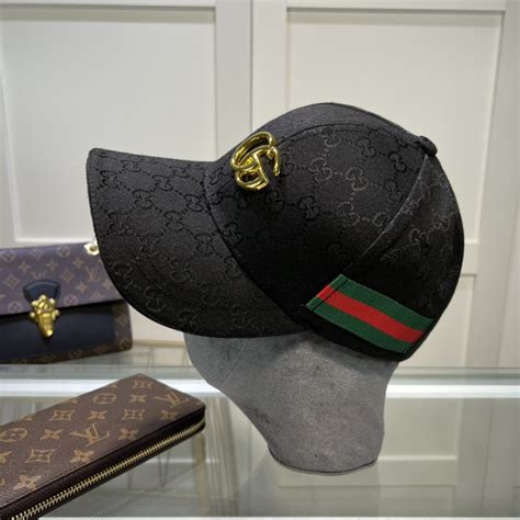 Gucci Original GG Canvas Baseball Hat With Web Black GG Hat - Crozus