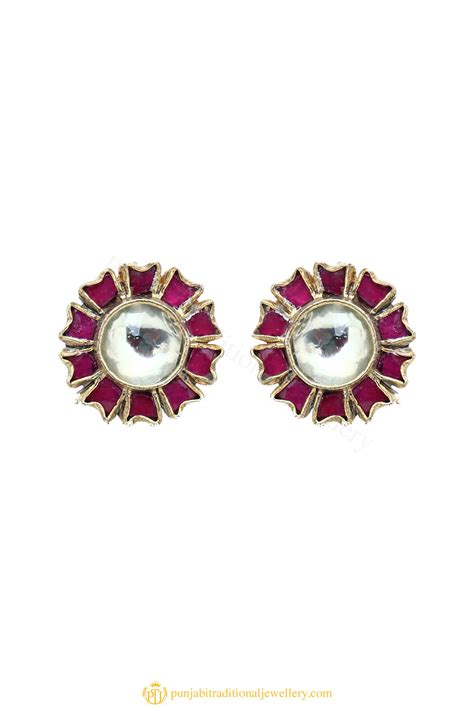 Gold Finished Earrings by PTJ – Punjabi Traditional Jewellery