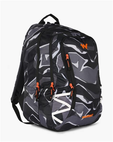 Buy Black & Grey Wildcraft Camouflage Print Backpack with Multiple ...