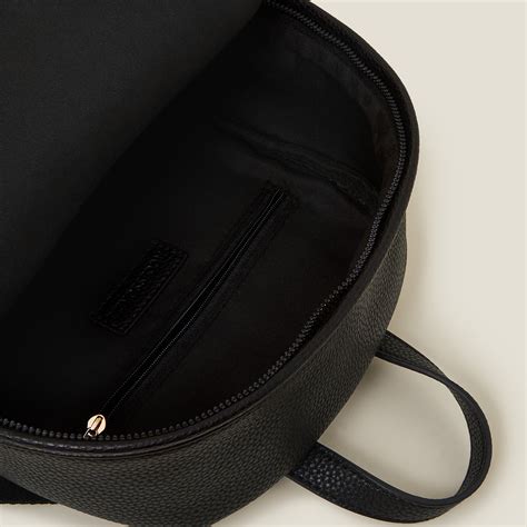 Black Small Plain Faux Leather Backpack