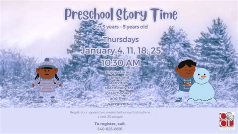 Preschool Story Time, Culpeper County Library, 4 January 2024 | AllEvents