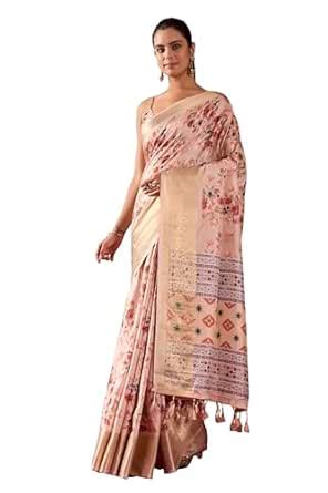 Buy LIYA CREATION Premium Soft Lichi Silk Saree with Enchanting Floral ...