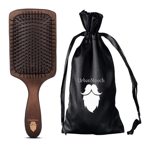 Buy UrbanMooch Wooden Hair Brush With Nylon Bristles For Men Paddle ...
