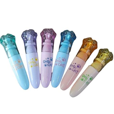 Lots Of Love Cute Cat Paws Shape Highlighter Pen Set Of 6 Multicolor ...