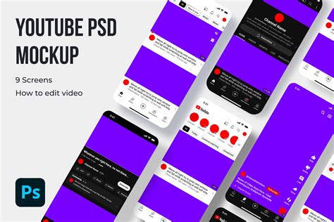 YouTube Mockup Template PSD - Download | Creative Market
