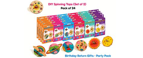 Buy Funvention Birthday Return Gifts (Pack of 24) - DIY Spinning Top ...