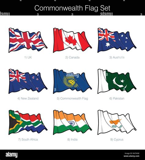 Commonwealth flags london Stock Vector Images - Alamy