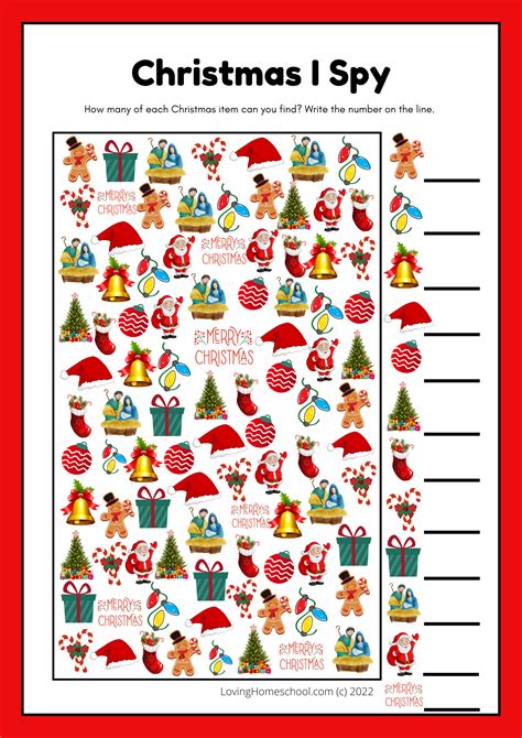13 Christmas I Spy Printables - LovingHomeschool.com