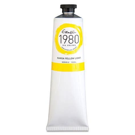Gamblin 1980 Oils - Hansa Yellow Light, 150 ml tube, Color: Yellow ...