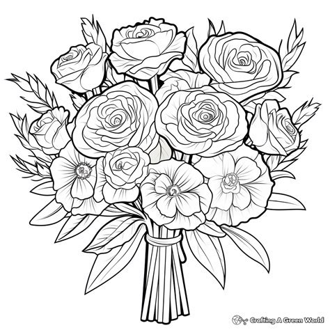 Flower Bouquet Coloring Pages - Free & Printable!
