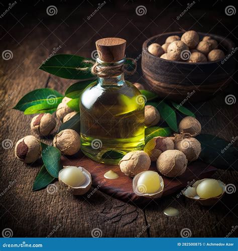 Organic Macadamia Oil and Macadamia Nuts for Massage , Generative AI ...